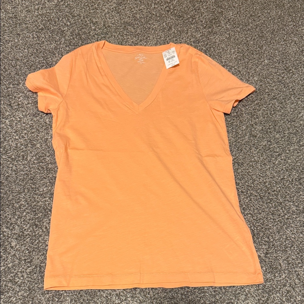 J. Crew Women's Short Sleeve V-Neck Tee in Orange